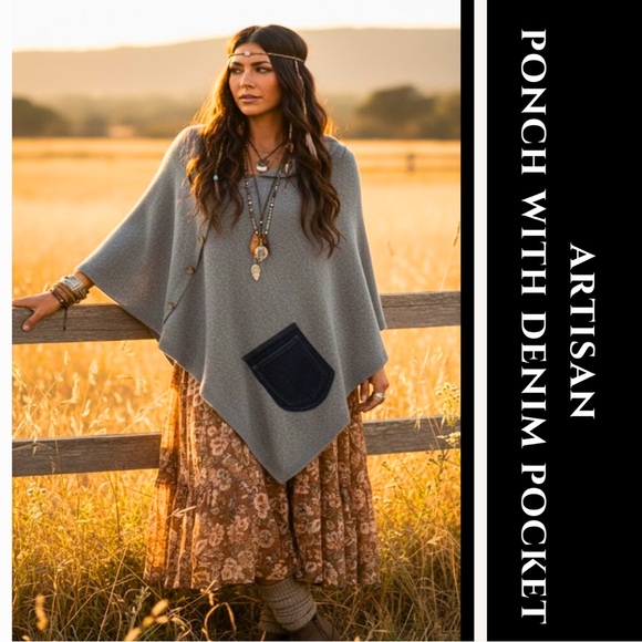 Source Unknown Sweaters - Artisan OS Poncho with Pocket